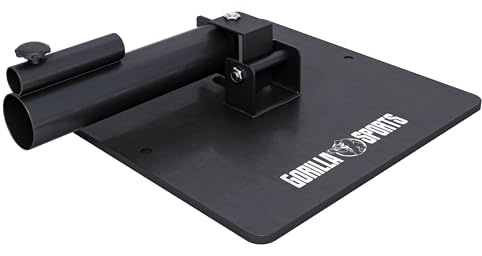 GORILLA SPORTS® T Bar Row Plattform, 30/31 & 50/51 mm, 360° Drehgelenk | Aus Stahl, Schwarz, 40 x 40 x 20,5 cm; Ruder Landmine, Langhantel Halterung, T-Stange, Langhanteltrainer, Langhantelaufnahme
