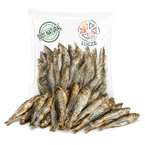 Getrocknete Sprotten für Hunde & Katzen, 100% Fisch, natürlicher Fischsnack & Kausnack, reich an Omega-3 Fettsäuren, Monoprotein, ohne Zusatzstoffe, getreidefrei, Hundesnack & Katzensnack (100g)