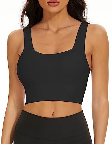 SIMIYA Sports Bra Women Seamless Crop Bra Top Comfort Bra with Removable Pads - Perfect for Everyday Wear(02style-Black,XXL)