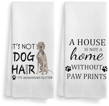 NOQL Weimaraner Dog Kitchen Towels and Dishcloths Set of 2 Gifts, Weimaraner Dish Towel, Dog Dish Towel Decorative Gifts for Weimaraners Lovers, Dogs Hand Towels, 16×24 Inches