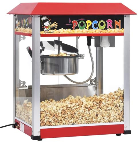 BaraSh Máquina para Hacer Palomitas de maíz con Olla de teflón 1400 W Palomitero Vintage Estilo Carrito