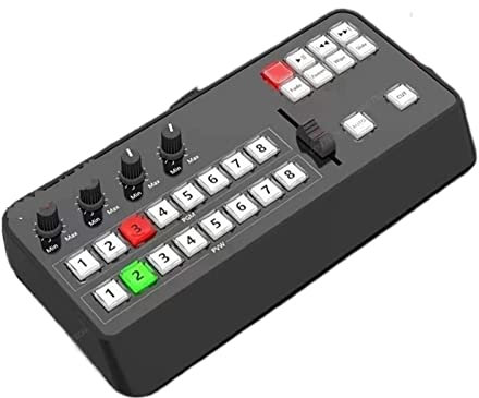 Scatola commutatore audio/video, Video Mini Switcher Pannello di controllo MIDI2.0 Centralino registrazione video Ins Trasmissioni TV per PC, TV, proiettore, lettore DVD/Blu-ray(Color:Basic version)