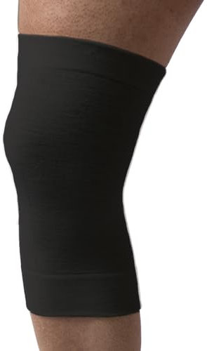 Beman - 552 Orthopädische Kniebandage aus 80% Merinowolle, elastisches Kniebandage für Arthrose, Kniewärmer, Kniebandage (Schwarz, 1 Umfang über dem Knie 2933 cm)