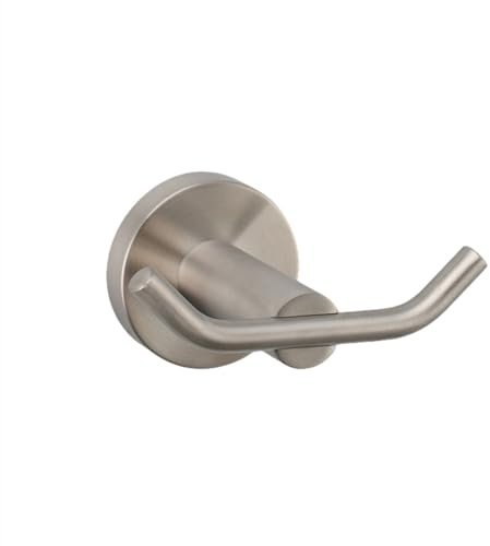 PIZZZENO Gebürstetes Gold/Chrom/Schwarz/Gebürstet Badezimmer Bademantelhalter Handtuch Kleiderbügel Hut Türgarderobe Doppelhaken Edelstahl Rosegold, Nickel gebürstet