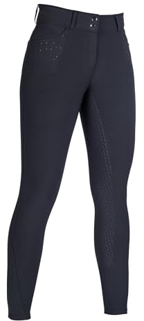 HKM Reithose Savona Schwarz 44, Reitbekleidung, mit Strassstein-Details und Silikon-Vollbesatz