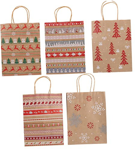 40 Stk Tüte aus Kraftpapier Süßigkeiten-Einkaufstasche Geschenktüte weihnachtsmotiv weihnachten christmas bags polybag Weihnachts-Aufbewahrungstasche Weihnachts-Süßigkeitstüte minkissy