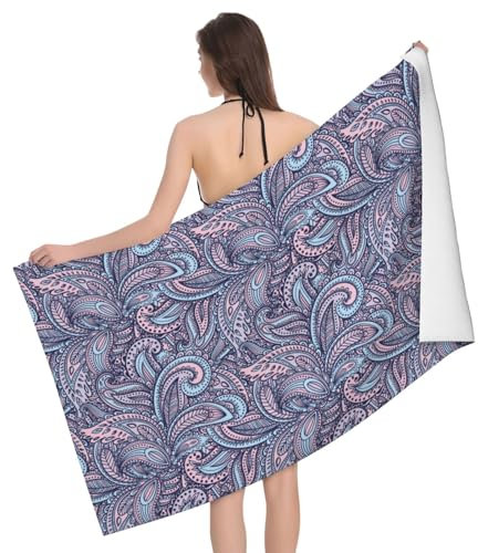 Herren Damen Microfaser Handtücher Pflanzenpaisley Saunatuch Erwachsene Badetuch Groß Kinder Reisehandtuch Für Yoga Sauna Schwimmen