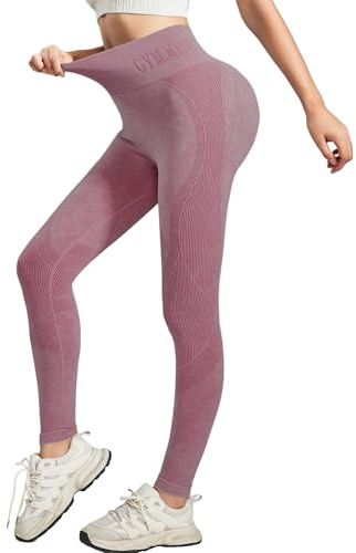FXTYK Sportleggings, hög midja, yoga, push-up, långa sportleggings, sexig, fitness, yogabyxor, form, kompressionsbyxor, gym, joggingdräkt, sportbyxor för kvinnor, lila, M