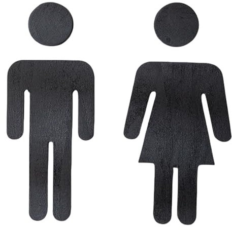Stilvolle Holz-WC-Schilder für Männer und Frauen, Badezimmer-Schilder, Toilettenschilder, Plaketten-Set für den öffentlichen und privaten Gebrauch im Innenbereich