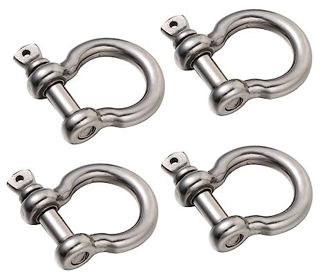Abaodam 4pièces Manille d Manille De Lavage Forme Cheval Robuste Acier Inoxydable Métallique