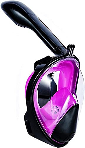 DFGHNBVC Tauchmasken Schnorchelmaske Unterwasser Anti-Beschlag Vollgesichts-Schnorchelmaske Schwimmen Schnorchel Tauchausrüstung Für Frauen Männer Kinder, Schwarz Pink Klein, Schwarz Pink Klein