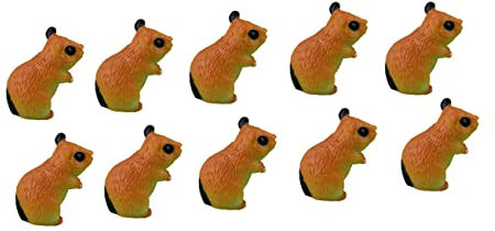 JOINPAYA 10 Figuras Decorativas de Hámster en Resina para Bonsáis y Jardín, Adornos Ligeros y Creativos de Micro Paisajismo en Color Naranja
