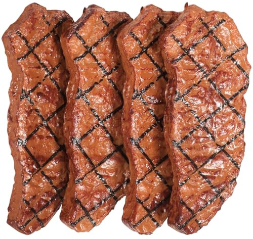 BESPORTBLE 4Stücke Künstliches Steak Realistisches Fake Fleisch Modell für Fotografie und Dekoration Grill Zubehör für Zuhause und Restaurants