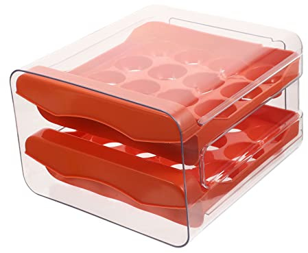 NUOBESTY Contenitore per Uova in Vassoio Organizer Multifunzione Cassetto Comodo Scatola per Frigorifero Riutilizzabile Organizer in Resistente all Usura Cassetto per Frigorifero Ispessito