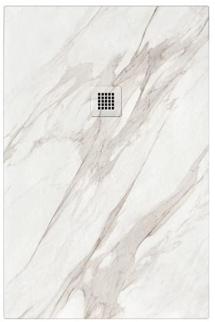 Piatto doccia in marmoresina 120x70 cm effetto marmo bianco Rock Calacatta EGITTO