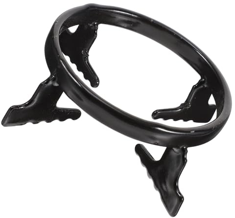 FONDOTIN Support De Casserole En Fer Rond, Réducteur De Bague à Gaz, Support Stable Pour Cafetière Italienne, Compatible Plaques De Cuisson à Gaz, Usage Maison Et Camping, Noire