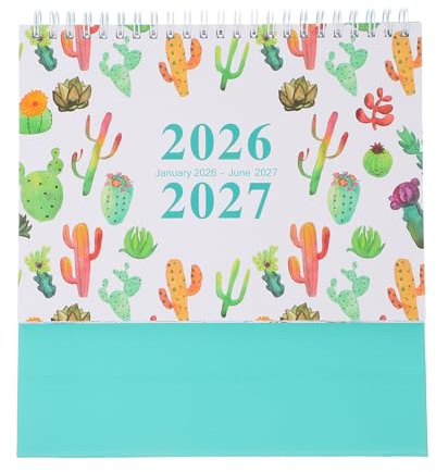Cabilock Calendrier de Bureau avec Reliure Double Anneau Agenda Hebdomadaire et Mensuel Stable pour Organisation Quotidienne des Enseignants et Professionnels