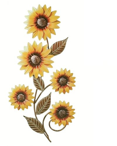 Sunflower Wall Decorations Metal Home Decor Accessories Garden Living Room Ornaments Kitchen Wall Art Outdoor Indoor Metal Flowers Hanging for Porch Patio Kitchen Living Room Farmhouse Balcony