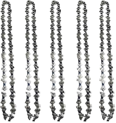 Scie électrique LP 8 pouces 1/4 pouce 45 nœuds 22 couteaux Chaînes de tronçonneuse Lame scie forestière Chaîne d'élagage Accessoires chaîne Coupe du bois(5pcs 8-inch Chain)