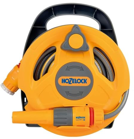 Micro Reel 10m – Compact Garden Hose Reel for Small Spaces, Balconies & Patios with Click & Go Tap Connector, Tangle-Free Rotating Drum, Includes 10m Hose & Fittings (100-000-957)