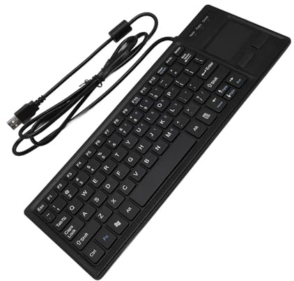 FAUOSWUK Tastiera Industriale con Touchpad, Tastiera Meccanica USB IP68 Resistente All'acqua Hub USB Integrato, con Touchpad Integrato per Ambienti Industriali Laptop PC Notebook