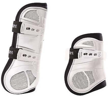 Eskadron Gamaschen FLEXISOFT AIR TON-IN-TON weiß Set Gamasche vorne und Streichkappe hinten Warmblut