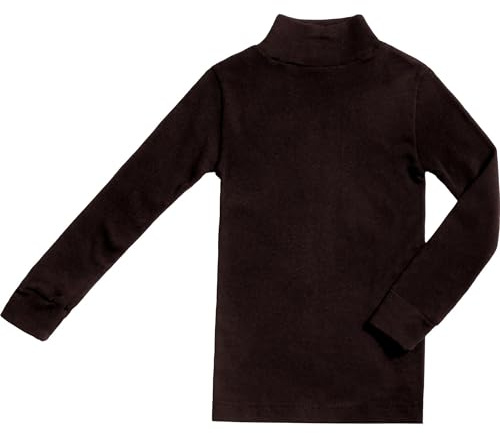BABIDU Unisex Kinder Halbhochhals-Halbrollkragen-Unterhemd, Unisex Jungen und Mädchen Unterwäsche von 2 bis 16 Jahren, Langarm-Unterhemd aus Baumwolle und Polyester, Thermo-Plüschstoff