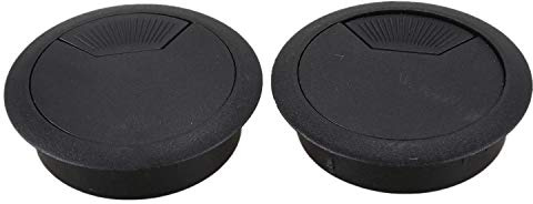 2 Pcs 50mm Diameter Desk Wire Cable Passacavi Passacavo Nero