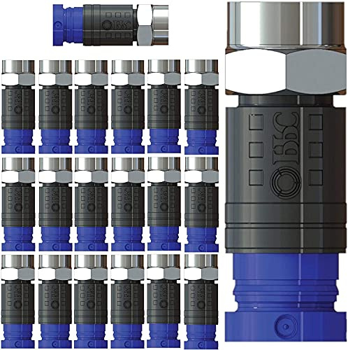 DragonSat Compression F Connector Professional CMX100 for CT100 WF100 coaxial COAX Satellite Aerial Cable (20 Pack)