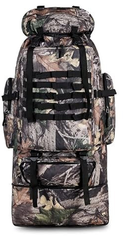 LUMoony 100L Rucksack Wanderrucksack Erweiterbare Wasserdichtes Klettern Wandern Camouflage Rucksack Camping Tasche Rucksack Taktischer Rucksack Herren Groß Wandern Outdoor Rucksack