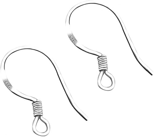 Jowxsx Ohrhaken aus 925er Sterlingsilber, französischer Draht, Fischhaken-Ohrringe, Sterlingsilber-Ohrhaken für selbstgemachten Schmuck, individuelle Herstellung für selbstgemachten Schmuck,
