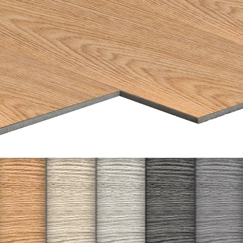 HENGMEI, set da 18 rivestimenti per pavimenti in PVC autoadesivi con effetto legno, impermeabili, piastrelle tagliabili, per camera da letto, cucina, soggiorno, 2,51 m², modello A