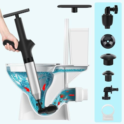 WC-Saugglocke, Luftablauf-Blaster, Abflussverstopfungsentferner-Werkzeug, robuster WC-Kolben mit visuellem Barometer, WC-Verstopfungsentferner, leistungsstarker WC-Kolben für Waschbecken, Badezimmer,