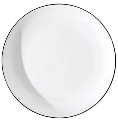 Aioneer Plato de Cena Plato Hondo Grande de 10 Pulgadas Plato de Carne de cerámica para el hogar Plato de Cena Occidental Plato de Ensalada Vertical,