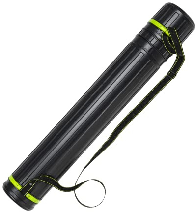 Linex Zeichen-Köcher, 75-135cm, 12cm Durchmesser, Transport-Rolle, höhenverstellbar, inkl. Schultergurt, schwarz
