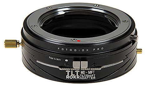 Fotodiox Pro TLT ROKR - Adattatore per obiettivo Tilt/Shift per obiettivi Minolta Rokkor (SR/MD/MC) SLR a Micro Quattro Terzi (MFT, M4/3) Montatura Mirrorless