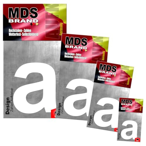 Buchstaben Aufkleber | Mega pack | 1x 15cm-10cm-8cm-5cm, Selbstklebende, langlebige Buchstaben für Briefkasten, Mülltonne & mehr | Perfekt für Innen & Außenanwendungen (Weiss-a)