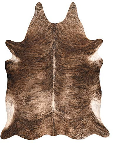 rugsx Alfombra de Cuero de Vaca Artificial, Vaca, patrón de Animales, Cuero de imitación, Alfombra de área para la Sala de Estar, el hogar, el Dormitorio, DIY Crafts marrón 155x195 cm