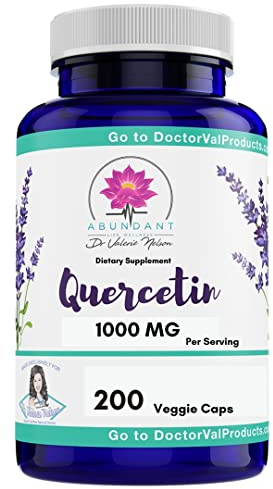 Dr. Valerie Nelson Quercetin 500 mg - 200 Capsules - Absolute Best Value on Amazon - 2 caps is 1,000 mg - Formulated in the USA
