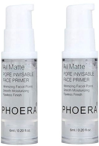 2Pcs Makeup Primer For PHOERA All Matte Oil Free Full Coverage Foundation Base Long Lasting Hydrating Smoothing Moisturizing Makeup Base Matte Face Foundation Primer (#2pcs 6ml)