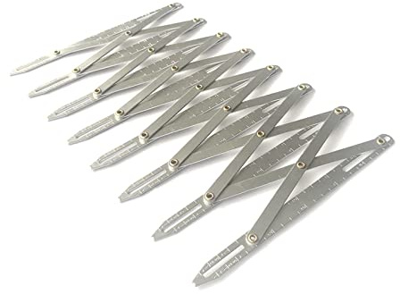 WMLBK Metal Space Divider Tool - Expanding Gauge, Adjustable Length Aluminum Equidistant Measuring Tool for DIY Sewing, Buttons, Woodworking