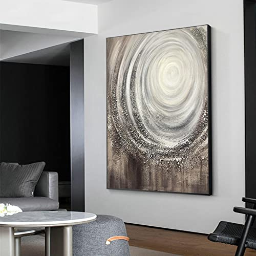 KADING Große Wandkunst Abstraktes Ölgemälde Moderne Gemälde auf Leinwand Home Office Wanddekoration Bilder Leinwand Kunstwerk 60 x 90 cm (24 x 35 Zoll) mit Rahmen