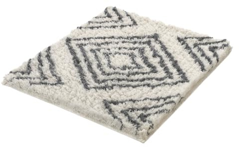 Kleine Wolke Badteppich Boho Natur 55 x 65 cm | Rutschhemmende Unterseite, für Fußbodenheizung, maschinenwaschbar, 100% Baumwolle