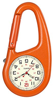 Avaner Taschenuhr mit Karabiner Karabineruhr mit leuchtendes Zifferblatt, leuchtende Zeiger, Mattes Gehäuse Unisex FOB Analog Quarzwerk Krankenschwesteruhr für Klettern Sport