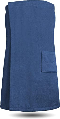 normani Damen Sauna Kilt Saunahandtuch aus 100% Bio-Baumwolle - extra groß ab Größe 44 Farbe Marine