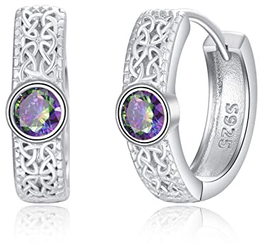 Unisex Creolen 925 Sterling Silber Wikinger Rune Schlafen Kreolen Ohrringe Ohrring Ohrschmuck Geschenk für Männer Frauen