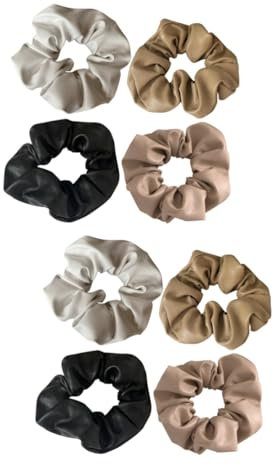 POPETPOP 8stücke Pu Haargummis Elastische Scrunchies Für Damen Stilvolle Haarbänder Für Verschiedene Anlässe Und Outfits