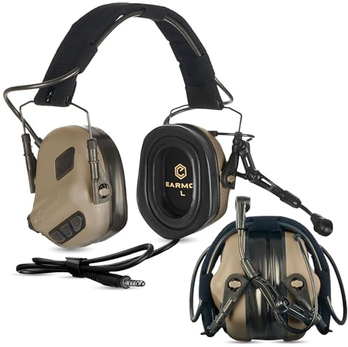 EARMOR Casco táctico Varsion M32 PLUS 2024 para caza y tiro con micrófono, amplificación de sonido, chaqueta Nato TP120, piel, talla única