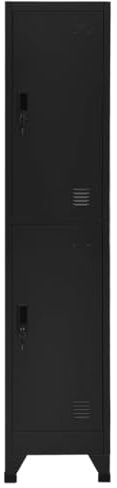 KTHLBRH Schließfachschrank Schwarz 38x45x180 cm Stahl Büro-Stauschrank Wohnzimmerschrank Möbel für das Wohnzimmer Geeignet für Wohnzimmer, Schlafzimmer, Büro