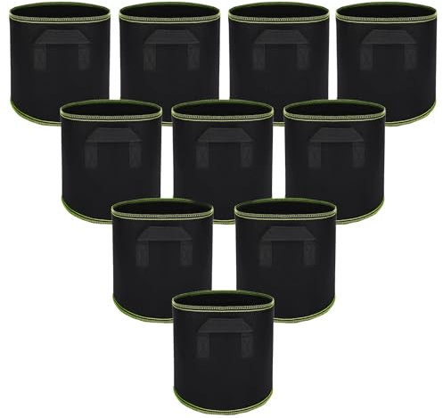 Antspertor 10 Stück Stofftopf 10l,Pflanzsack 10l Mit Griffe,Wiederverwendbare 10l Stofftopf (10l)